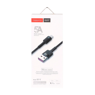 Кабель Tranyoo S5 MicroUSB 1m Black