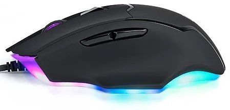 Миша REAL-EL RM-555 Black, Black, Офісна, Дротова, 6, USB, 6400, 1.80 м, Пластик, 128 &times; 75 &times; 35 мм, Ергономічний для правої руки, Оптичний