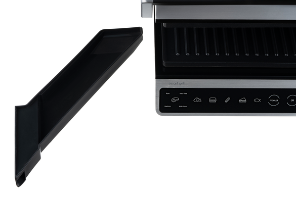 Електрогриль Ardesto GK-STC20 2000W Black/Silver, 2 робочі поверхні, 2000 Вт, Контактний гриль, Режим барбекю, 6 автоматичних програм, Ручний режим, Сенсорне керування, Знімні антипригарні пластини, Автовизначення товщини продукту, Розкриття на 180&deg;