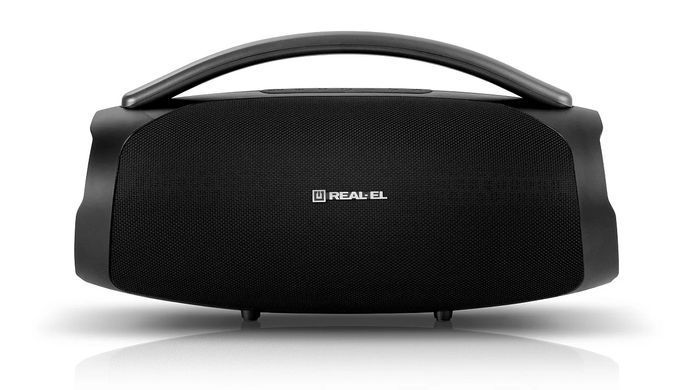 Акустична система REAL-EL X-755 Black, Black, Bluetooth, AUX, USB, Мікрофон, Акумулятор, 70 Вт, До 10 годин, TWS, Караоке, RGB-підсвічування, BassBoost