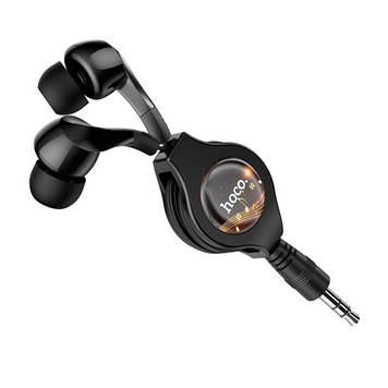 Навушники Hoco M68 Easy clip Telescopic Black