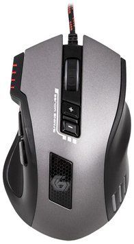Миша Gembird MUSG-004 Black, Grey USB, black/grey, Ігрова, Дротова, 8, USB, 3200, 1.50 м, Пластик, 120 &times; 80 &times; 43 мм, Ергономічний для правої руки, Оптичний