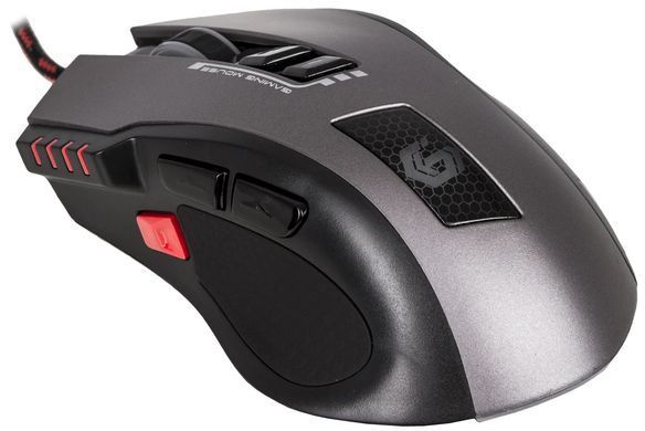 Миша Gembird MUSG-004 Black, Grey USB, black/grey, Ігрова, Дротова, 8, USB, 3200, 1.50 м, Пластик, 120 &times; 80 &times; 43 мм, Ергономічний для правої руки, Оптичний