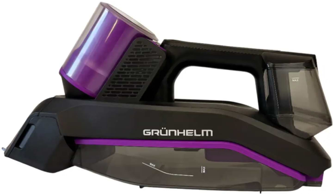 Пилосос миючий ручний GRUNHELM GAWVC-06 HBV Black, Контейнер, Суха, Волога, 600 Вт, Підлогова щітка, Щілинна насадка, 0.5 л, Губчастий фільтр, до 80 дБ
