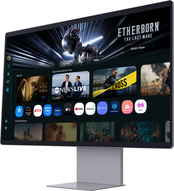 Монітор Samsung 32" Smart M9 (LS32FM902SZXUA) QD-OLED Black 165Hz, 3840&times;2160, 32", 165 Гц, QD-OLED, QD-OLED, Smart M9, 10 біт, 16:9, Регулювання кута нахилу; Регулювання висоти, Плаский, USB-C, HDMI, 3.5 мм audio, USB Hub, 100&times;100, Матове, 0.03 мс