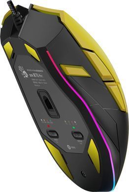 Миша A4Tech Bloody W70 Max Punk Yellow, Yellow, Ігрова, Дротова, 9, USB, 10000, 1.80 м, Пластик, 126 &times; 74 &times; 43 мм, Ергономічний для правої руки, Оптичний