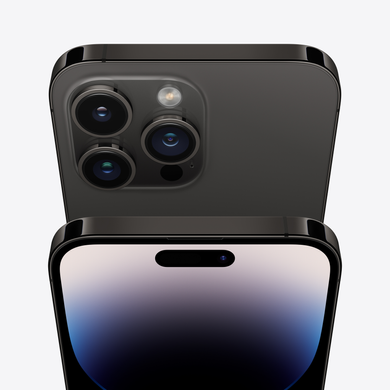 Смартфон Apple iPhone 14 Pro (MPXV3PX/A) 128GB Space Black, Space Black, iPhone 14 Pro, 128 ГБ, 6 ГБ, 6" - 6.99", Є, 2, 5G, 3001 - 4000 mAh, 48 Мп, IP68, 2556 x 1179