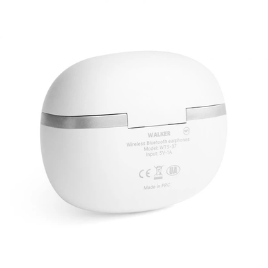 Навушники Bluetooth Walker WTS-37 White, Накладні, 30 год, Повсякденне, USB-C, Bluetooth, 5.0, Є, Немає