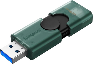 USB Flash Kingston 128GB DataTraveler DuoG2 USB-A + USB-C 3.2 Gen1 Black/Green