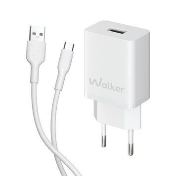 МЗП WALKER WH-26 2.4A/1USB White