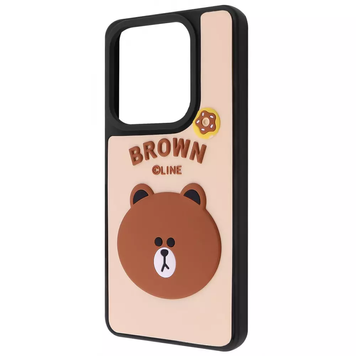 Накладка Redmi Note 14 4G Wave Doodle Bear, Brown, Накладка, Redmi Note 14 4G