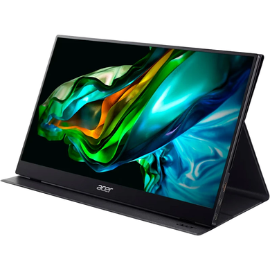 Монітор Acer 16" PM161Wbmiuux (UM.ZP1EE.012) IPS Black, Офіс, 1920&times;1200, 16", 60 Гц, IPS, W-LED, Portable, 8 біт, 16:10, Регулювання кута нахилу, Плаский, HDMI, DisplayPort, 3.5 мм audio, Немає, Матове, 5 мс