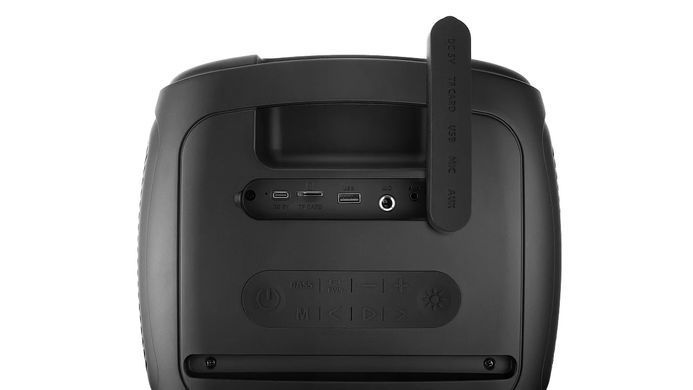 Акустична система REAL-EL X-760 Black, Black, Bluetooth, AUX, USB, microSD, Мікрофон, Акумулятор, 65 Вт, До 16 годин, TWS, Караоке, RGB-підсвічування, Еквалайзер