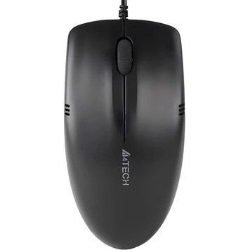 Миша A4Tech OP-530NUS Black V-Track, Black, Офісна, Дротова, 3, USB, 1200, 1.50 м, Пластик, 117 &times; 60 &times; 34 мм, Симетричний, Оптичний