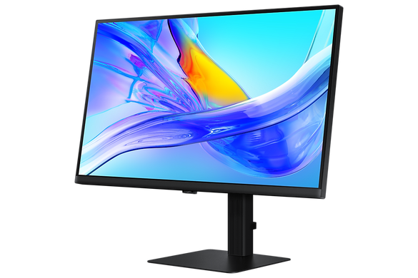 Монітор Samsung 27" ViewFinity S8 (LS27D804UAIXUA) IPS Black, 3840&times;2160, 27", 60 Гц, IPS, W-LED, ViewFinity S8, 10 біт, 16:9, Кут нахилу 90 градусів; Регулювання кута нахилу; Регулювання висоти, Плаский, USB-C, HDMI, DisplayPort, 3.5 мм audio, USB Hub, RJ-45, 100&times;100, Матове, 5 мс