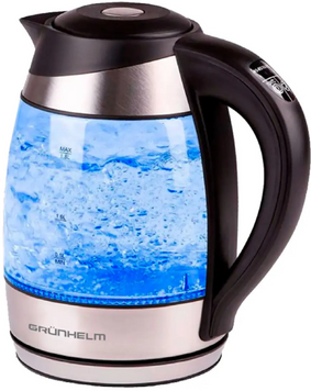 Електрочайник GRUNHELM EKG-25012 2200W 1.8 Л Clear, 1.8 л, Нержавіюча сталь, Скло, 2200 Вт, 1