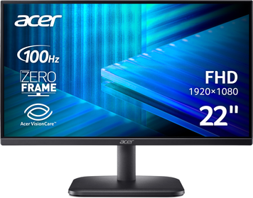 Монітор Acer 21.5" EK220QE3bi (UM.WE0EE.303) IPS Black, Офіс, 1920&times;1080, 21.5", 100 Гц, IPS, W-LED, EK, 8 біт, 16:9, Регулювання кута нахилу, Плаский, HDMI, VGA, 100&times;100, Матове, 5 мс