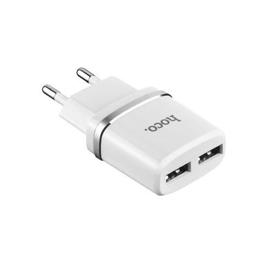 МЗП Hoco C12 2.4A/2 USB + microUSB cable White