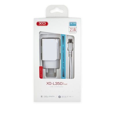 МЗП XO L35D 2.1A/2USB+Type-C Cable White