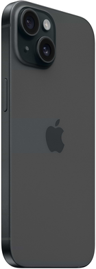 Смартфон Apple iPhone 15 (MTLV3LL) 128Gb Black, iPhone 15, 128 ГБ, 6 ГБ, 6" - 6.99", Є, 2, 5G, 3001 - 4000 mAh, 48 Мп, IP68, 2556 x 1179