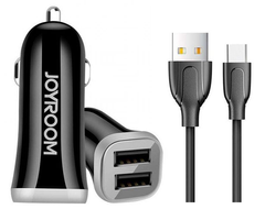 АЗУ Joyroom C-M216 3.1A/2 USB + Type-C Cable Black