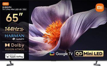 Телевізор Xiaomi TV S Pro Mini LED 65 (L65MB-SME), 65", Smart TV, Wi-Fi, DVB-T2, Dolby Vision, AirPlay, HDR10+, Dolby Atmos, Google Cast, QD-Mini LED, VRR, ALLM, QD-Mini LED, Google TV, 144 Гц