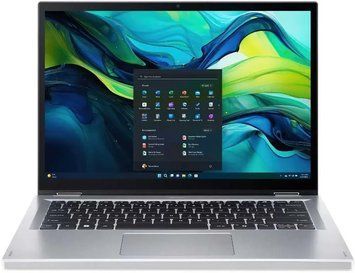 Ноутбук Acer Aspire Go Spin 14 AGSP14-31PT-37VB (NX.JBEEU.001) Silver, Aspire Go Spin 14, Офіс, Навчання, Core 3 N355, Intel Core 3, 8, SSD, 512 ГБ, Інтегрована, Intel UHD Graphics, Інтегрована, LPDDR5, 16 ГБ, 4800 МГц, 14", 1920&times;1200, IPS, 300 ніт, 60 Гц, USB-A; USB-A; USB-C; USB-C; HDMI, 53 Вт&middot;год