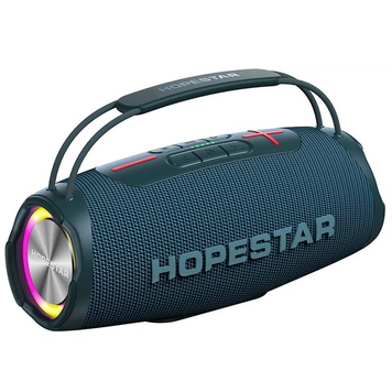Колонка Bluetooth Hopestar H53 Dark Blue, Bluetooth, AUX, USB, TF-карта, FM-радіо, Акумулятор, 35 Вт, До 6 годин, TWS, FM-радіо, Вбудований мікрофон, LED-підсвітка, Функція Powerbank, IPX6