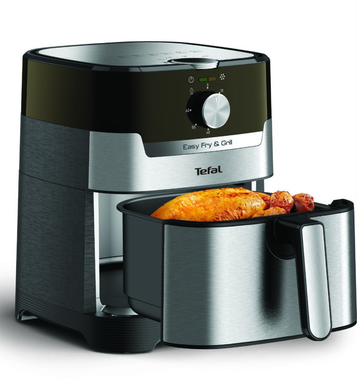 Мультипіч Tefal EY501D15 Black/Silver, 4.6 л, 1550 Вт, Таймер, Антипригарне покриття, Регулювання температури, 2-в-1: мультипіч і гриль, Механічне керування, Литий алюмінієвий гриль, Знімна чаша, Приготування з мінімумом олії