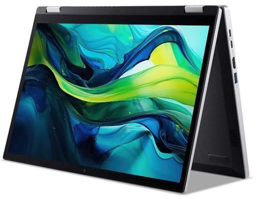 Ноутбук Acer Aspire Go Spin 14 AGSP14-31PT-37VB (NX.JBEEU.001) Silver, Aspire Go Spin 14, Офіс, Навчання, Core 3 N355, Intel Core 3, 8, SSD, 512 ГБ, Інтегрована, Intel UHD Graphics, Інтегрована, LPDDR5, 16 ГБ, 4800 МГц, 14", 1920&times;1200, IPS, 300 ніт, 60 Гц, USB-A; USB-A; USB-C; USB-C; HDMI, 53 Вт&middot;год
