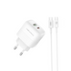 МЗП XO L137 PD20W/QC3.0 USB/Type-C + Cable Type-C to Type-C White