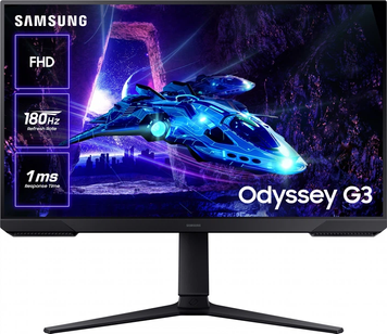 Монітор Samsung 27" Odyssey G3 LS27DG300 (LS27DG300EIXCI) 180Hz Black 180Hz, Офіс, 1920&times;1080, 27", 180 Гц, VA, W-LED, Odyssey G3, 8 біт, 16:9, Кут нахилу 90 градусів; Регулювання кута нахилу; Регулювання висоти, Плаский, HDMI, DisplayPort, 100&times;100, Матове, 1 мс