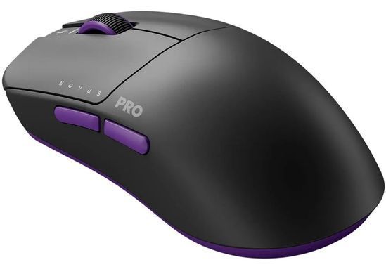 Миша бездротова Dark Project Novus Pro Wireless Black/Purple (DPP_Novus_PRO_BB), Purple, Ігрова, Бездротова, 6, USB; 2.4 ГГц, 26000, Пластик, 125 &times; 65 &times; 39 мм, Симетричний, Оптичний
