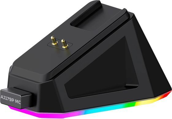 Миша бездротова Ajazz AJ179P MC Black (AJ179P-MC-B), Black, Ігрова, Бездротова, 6, USB; 2.4 ГГц; Bluetooth, 12000, ABS-пластик, 117.8 &times; 65.55 &times; 41.32 мм, Ергономічний для правої руки, Оптичний
