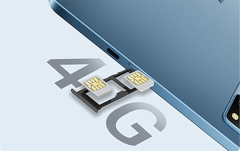 Лоток для двох SIM-карток, витягнутий з 4G планшета Blackview, що ілюструє можливість зв'язку без кордонів та використання двох SIM-карт або SIM+TF.