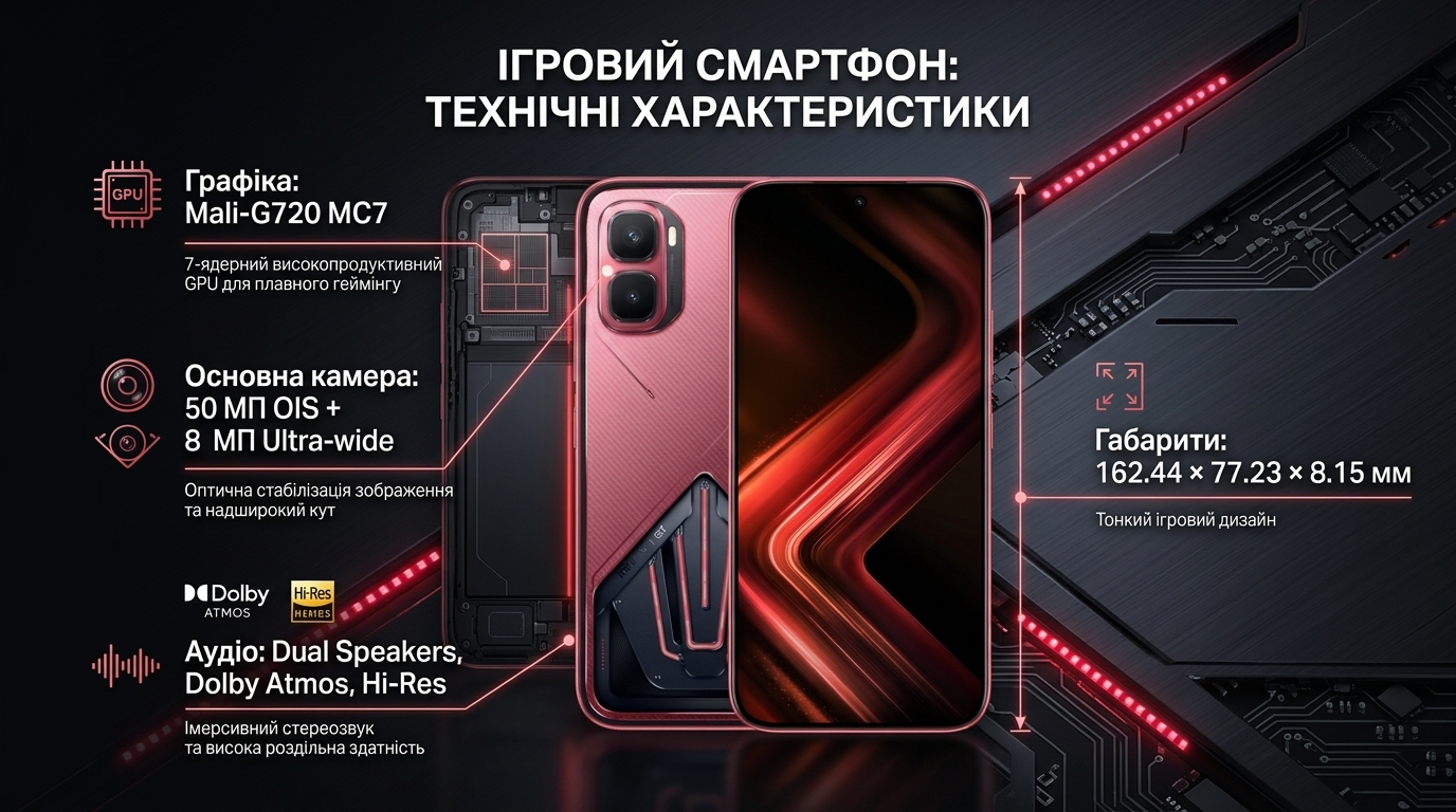 Infinix GT 50 Pro дизайн корпусу