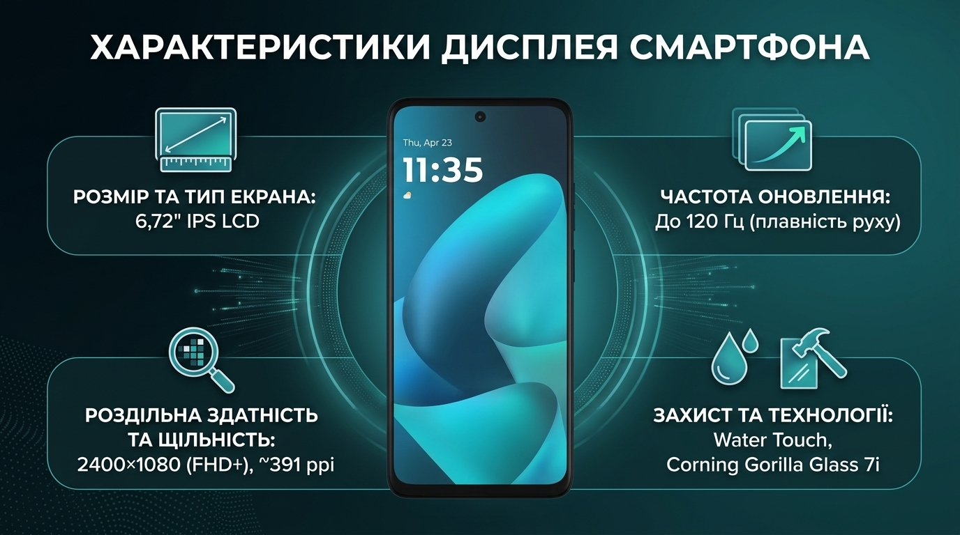 Full HD+ дисплей Motorola Moto G57 Power
