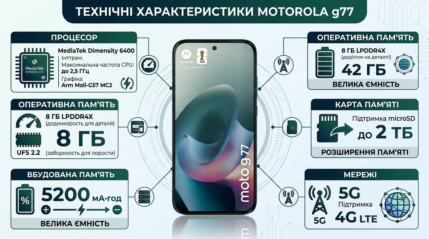 Продуктивність і камери Motorola Moto G77