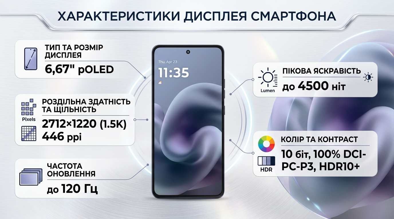 pOLED-дисплей Motorola Moto G86