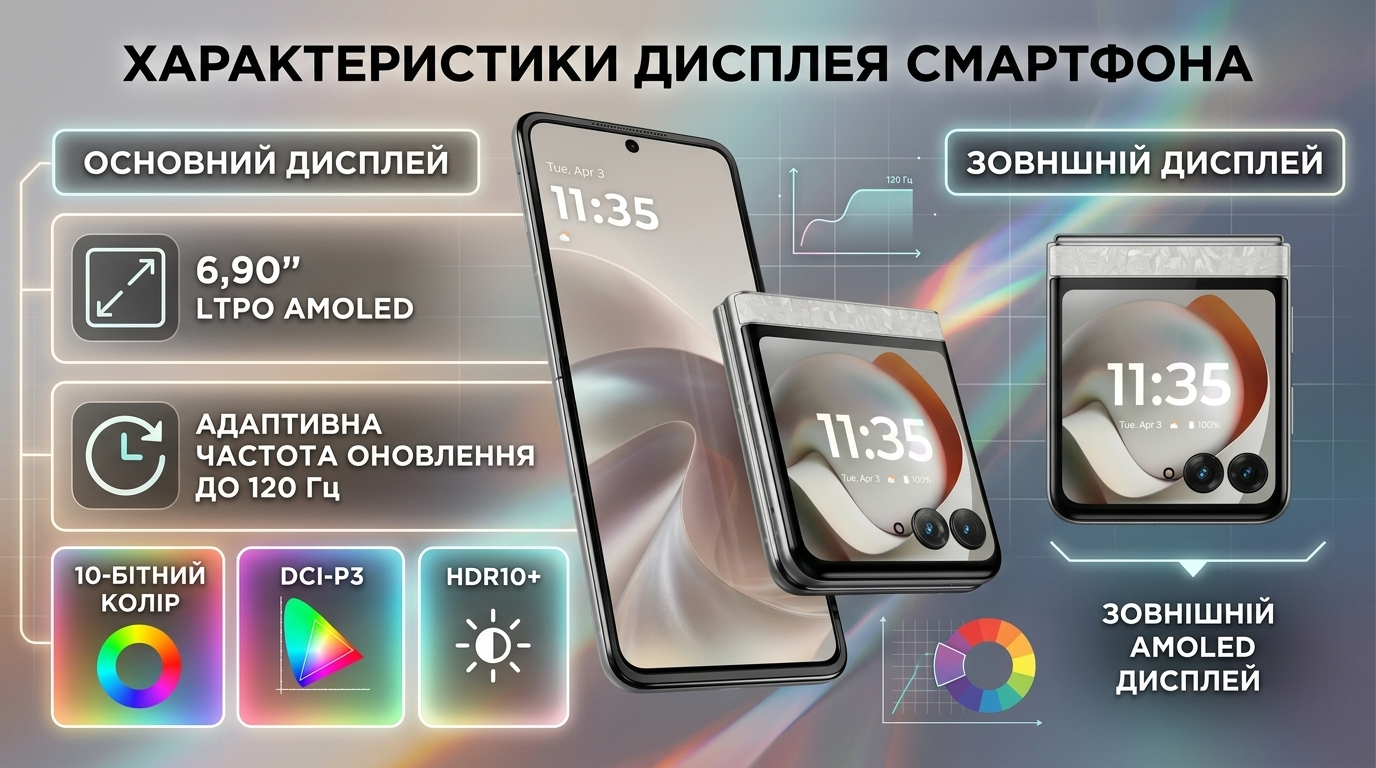 Дисплеї Motorola Razr 70