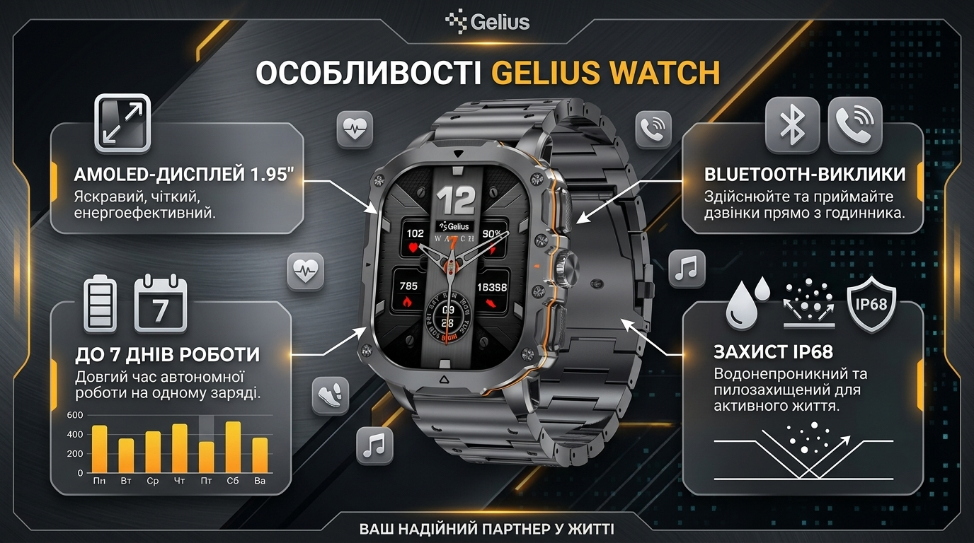 Gelius Pro GP-SW016 Tactical Heavy дзвінки та функції