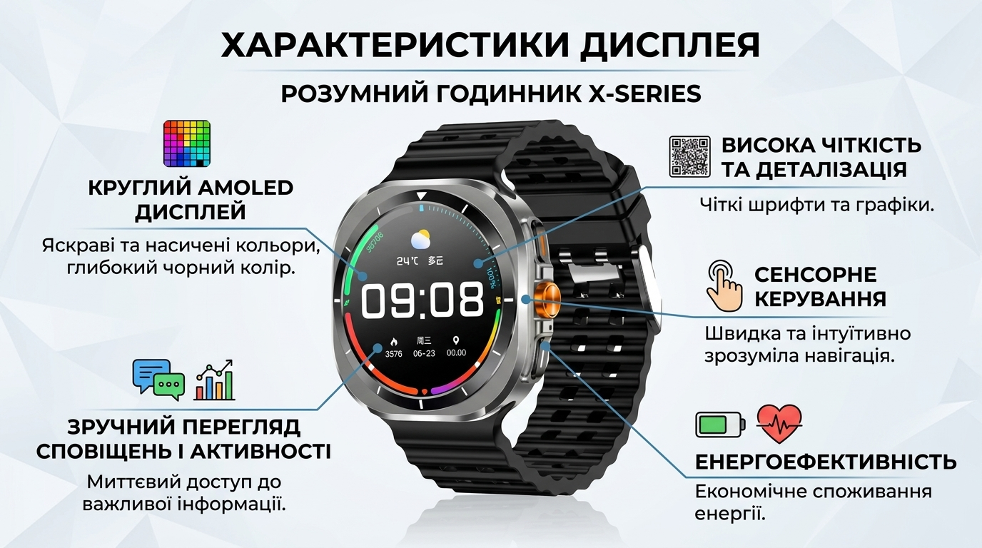 W&O X15 Max Amoled AMOLED дисплей