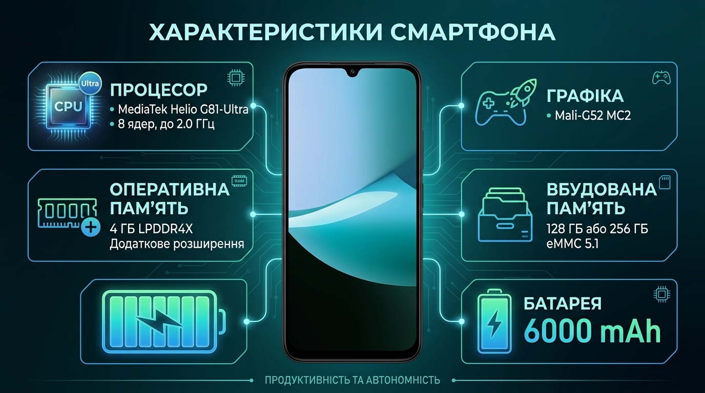 Xiaomi Redmi 15C продуктивність і пам’ять