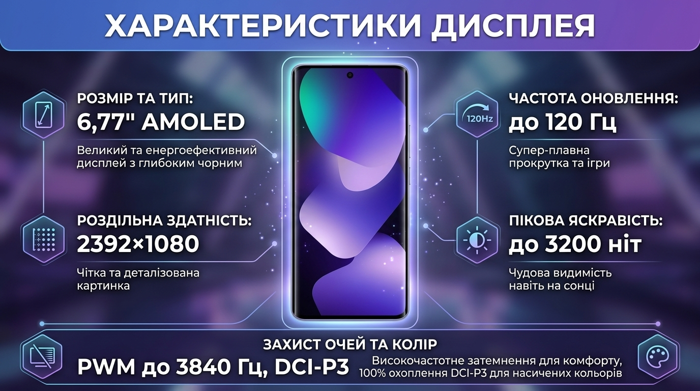 AMOLED-дисплей Xiaomi Redmi Note 15